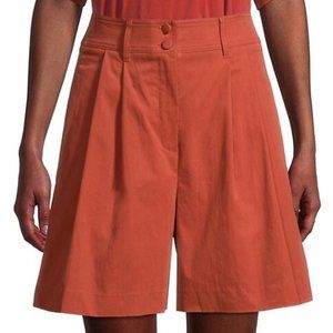 Rebecca Taylor Casual Pleated Cotton Shorts IN Pomodoro